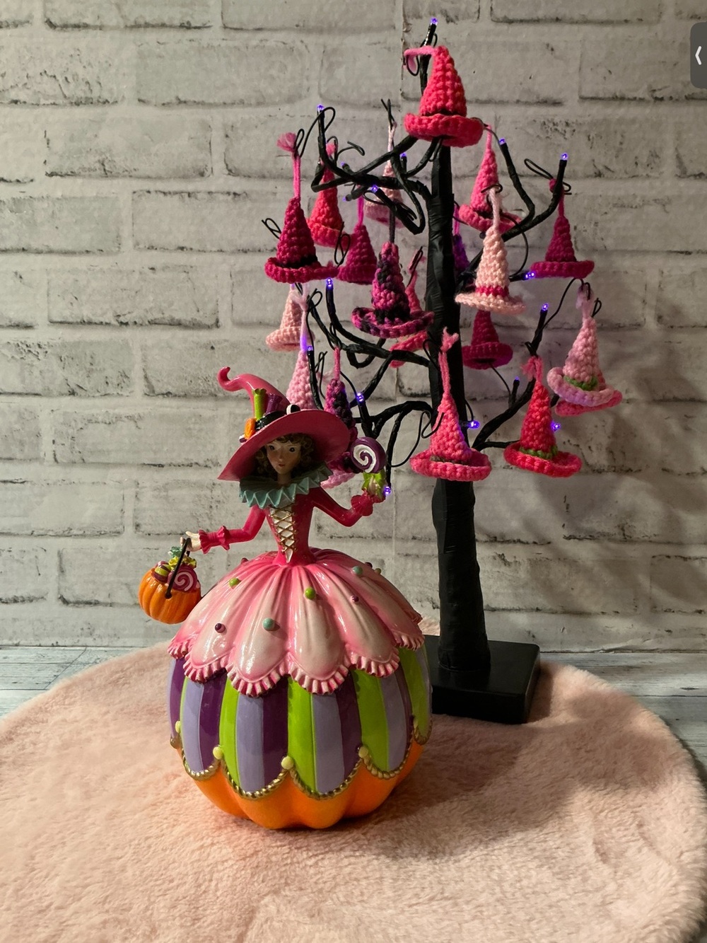 Ghoulish Witch Candy PumpkinHalloween Decor